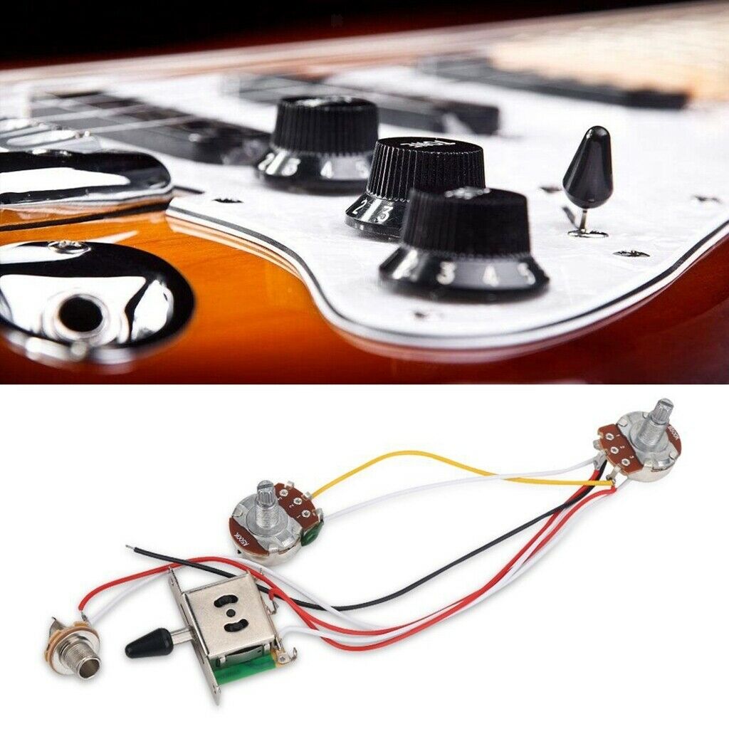 Wiring Kit For Electric Guitar, Pre-wired, 3-Way Switch, 500K Switch, 1T1V Pots
