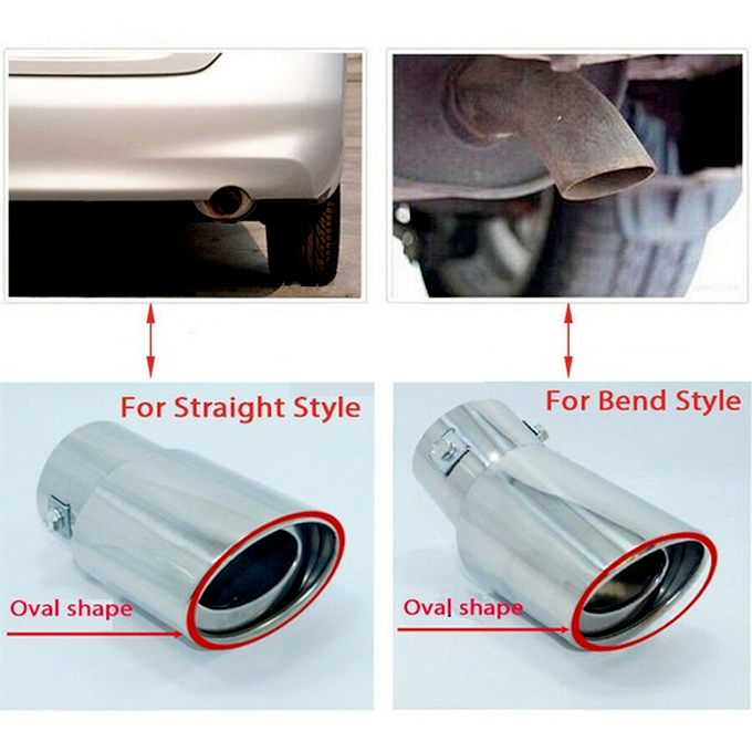 1*Car Exhaust Pipe 62mm Inlet Trim Tip Muffler Pipe Stainless Steel Tail Throat