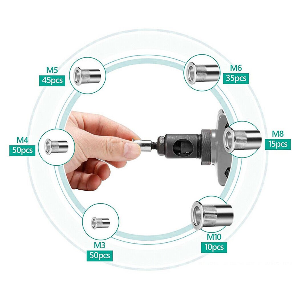 Set of 205 Multi-functional Multi-purpose Rivet Nut High-strength Durable