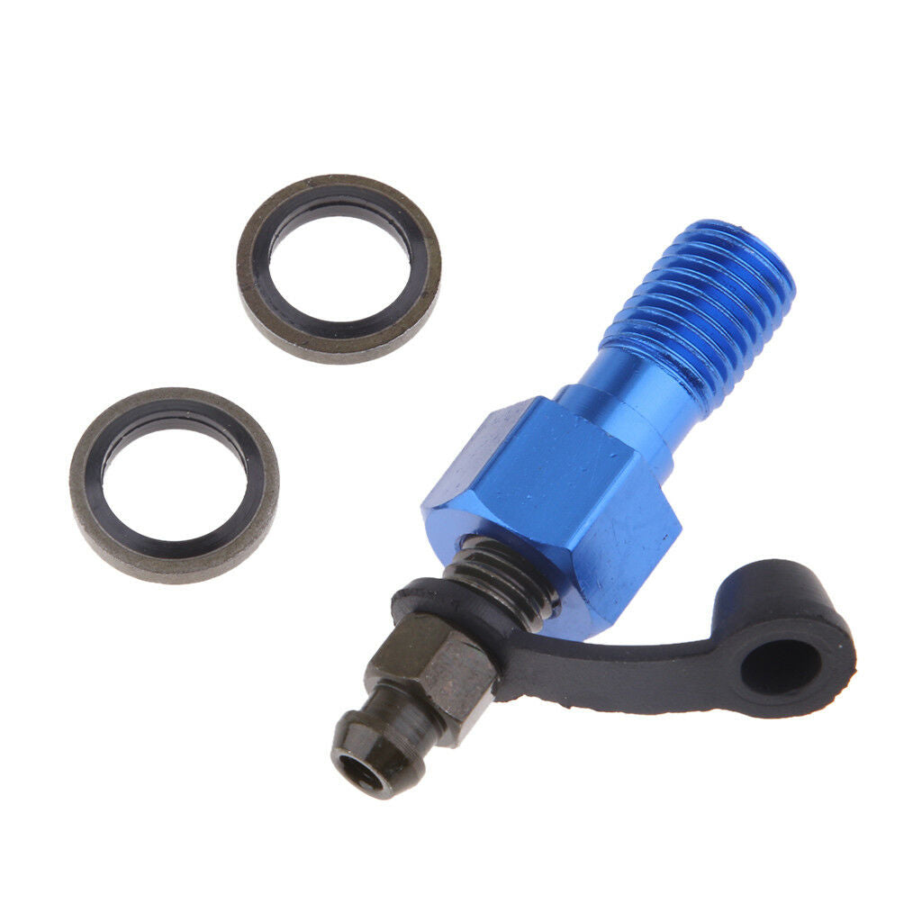 Blue Brake Caliper 10mm M10 x 1.25mm Banjo Bolt Bleed Nipple for Suzuki