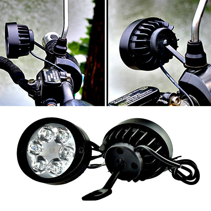2pcs Set Motorcycle Headlight Fog Driving Lights Front Head Lamp 6 LED 12.l8