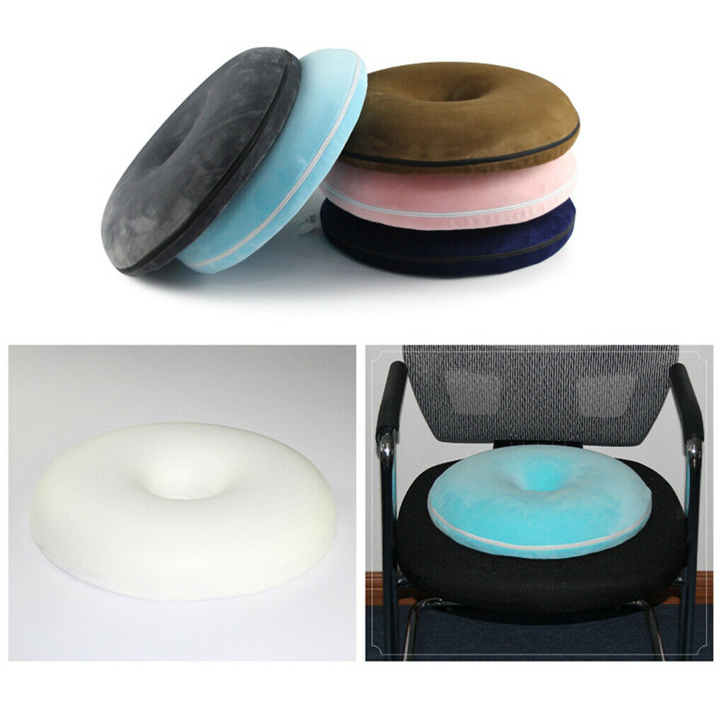 Donut Seat Cushion Hemorrhoid Coccyx Tailbone Support Pillow Pad Dark Blue