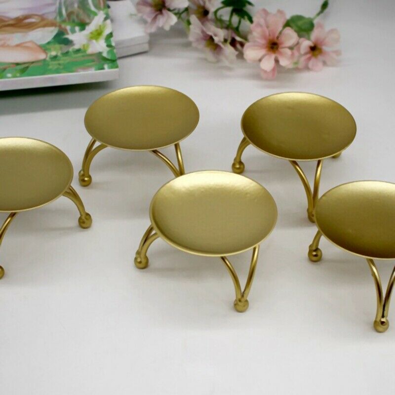 European Style Candlestick Iron Candle Holders Retro Round Table Golden For HoK2
