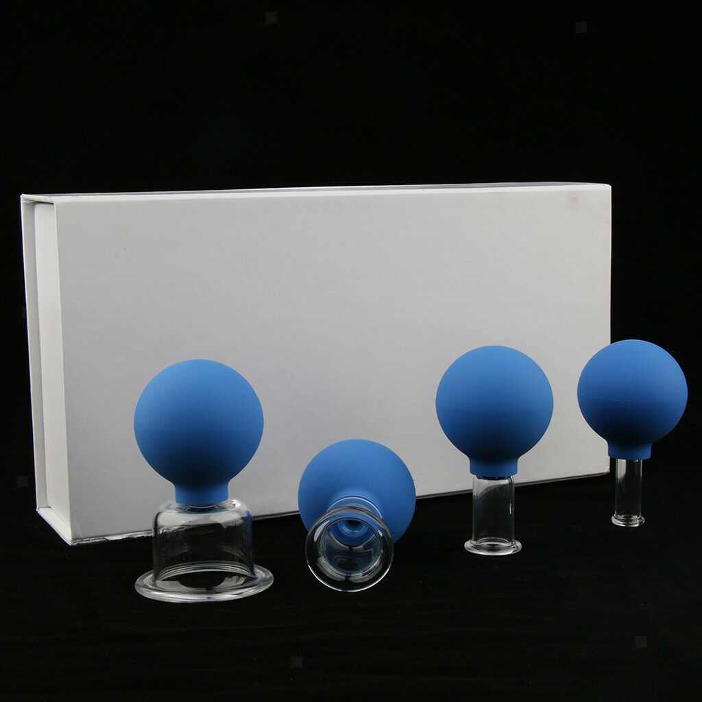 4 Pieces Safe Vacuum Cupping Cups Eye Back Chest Message Cellulite Remover