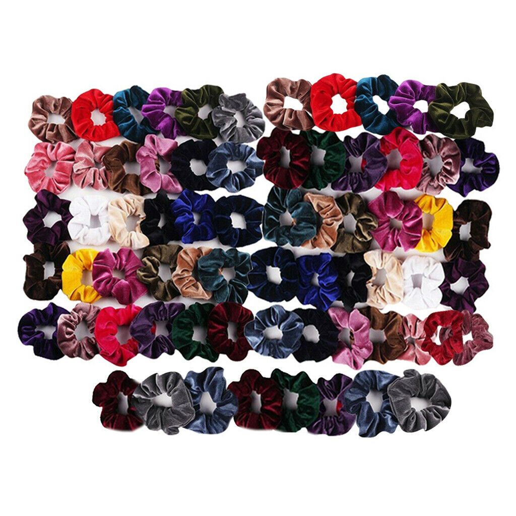 68Pack Colorful Scrunchies Girl Hair Band Bobble Hair Ties Ropes Jewelry