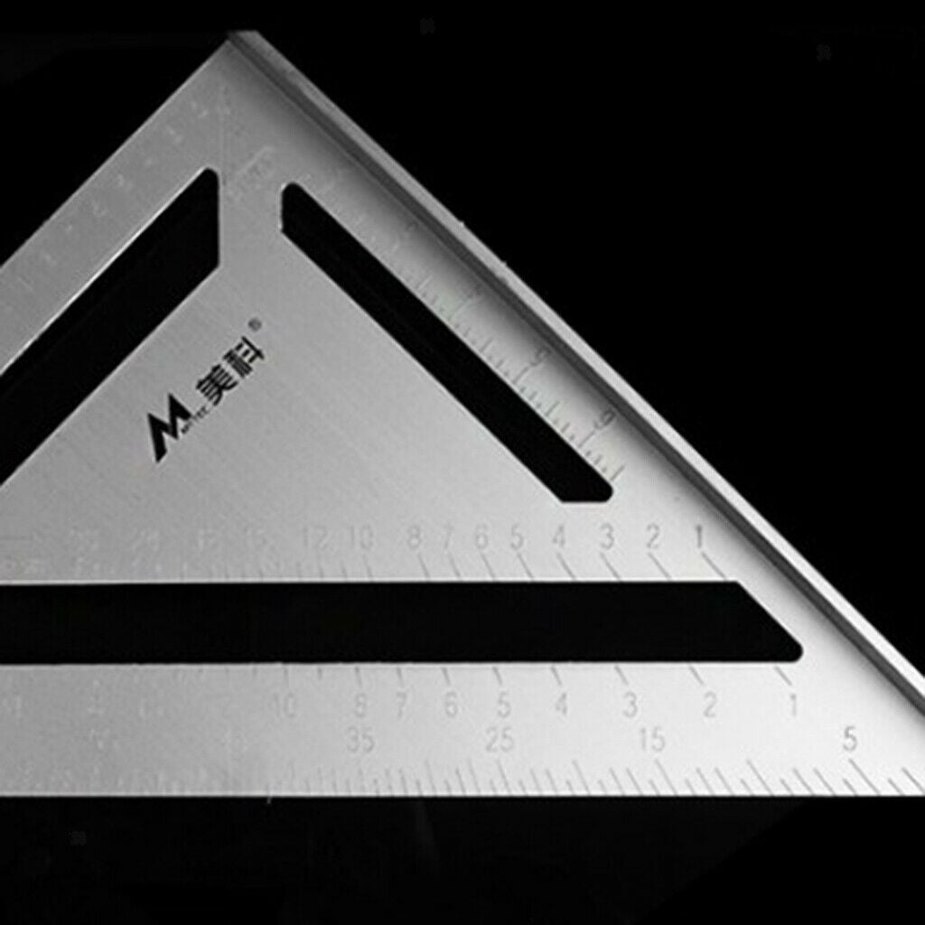 Metric 30cm Aluminum Carpenter Triangle Square Ruler Angle Measuring Durable