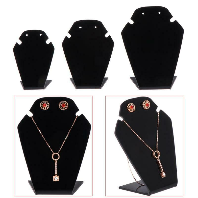1 Set Jewelry Display Shelf Necklace Pendant Earrings Stud Stand Holder Showcase