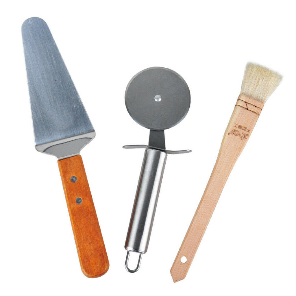 Baking Tool Single Wheel Pizza Spatula Wool Brush Pizza Tool 11.5x12cm