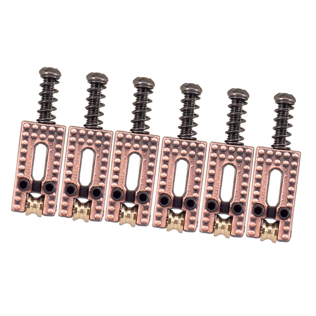 Set Of 6 Copper Roller Bridge Tremolo Saddles For  ST  Style Guitar