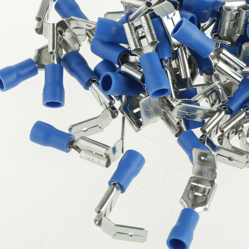 100Pcs Insulated Spade Crimp Terminals Electrical Wire Connectors