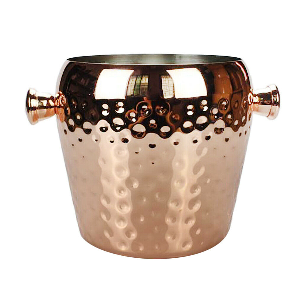 Ice Bucket Champagne Wine Drinks Cooler Retro Hammered Party Bar   1L
