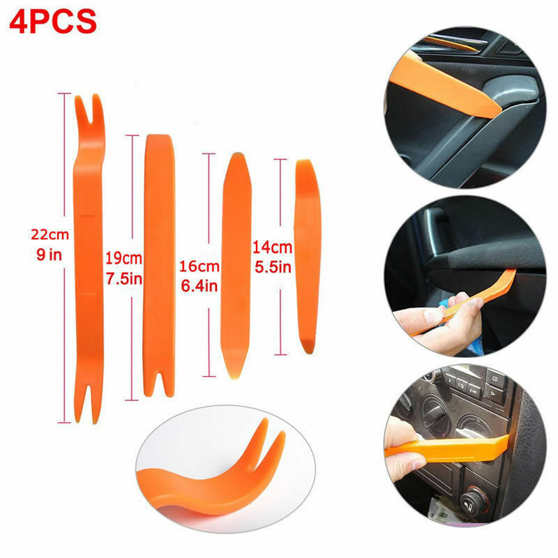 4X Car Door Plastic Trim Panel Clip Dash Radio Removal Pry Tools Kit Plastic