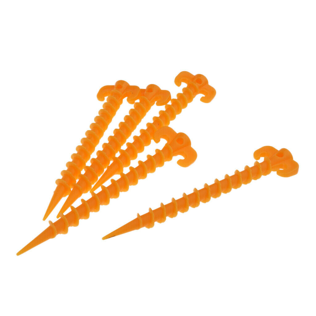 Prettyia 5x Plastics Helix Camping Awning Tent Pegs for Outdoor Sports