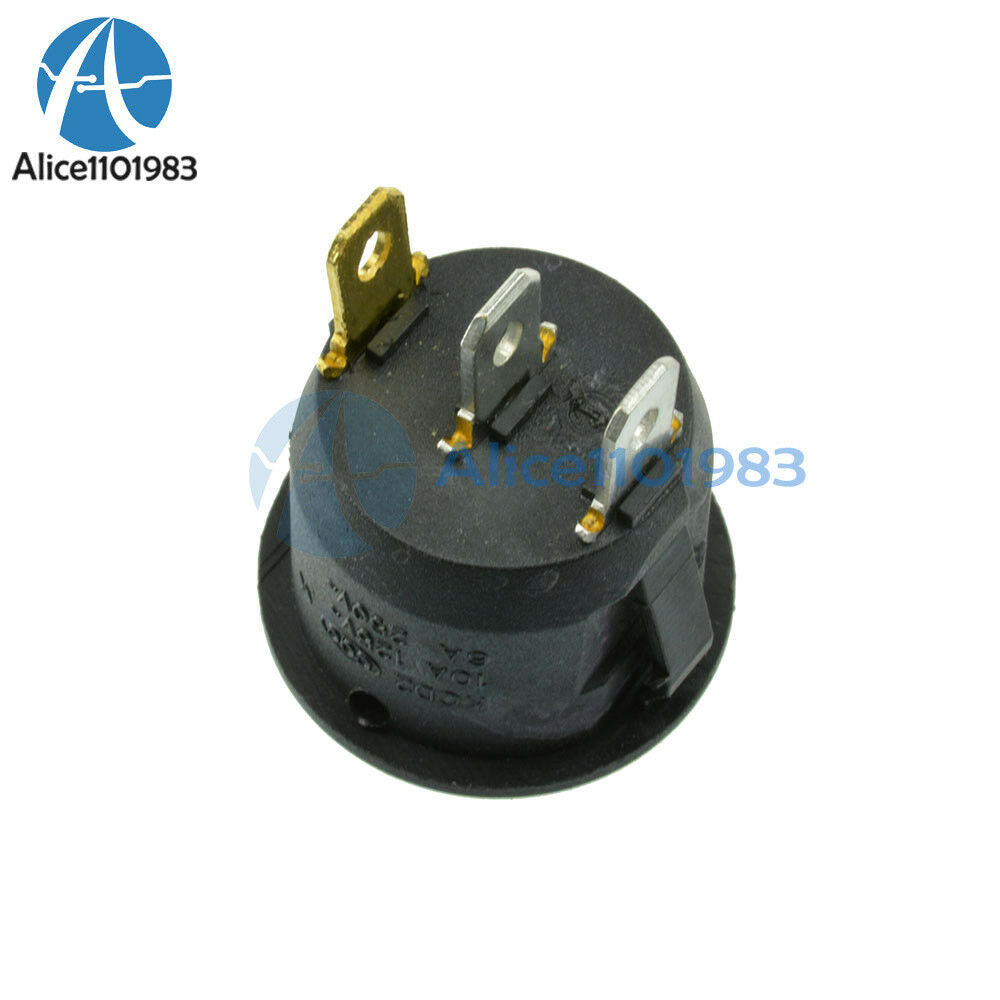 5PCS Green Mini Round 3 Pin SPDT ON-OFF Rocker Switch Snap-in 6A 250V 10A 125V