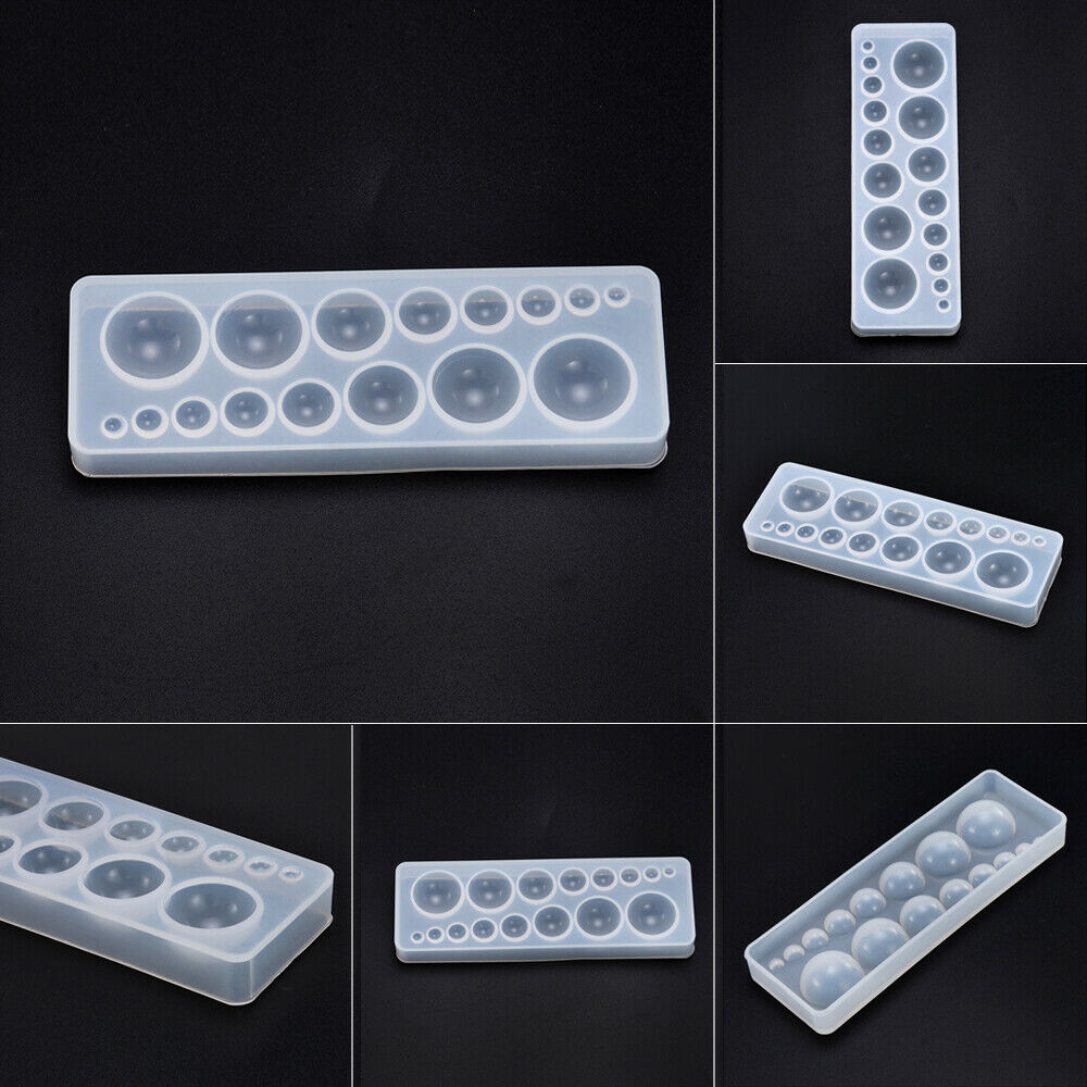 8-Sized Round Stone Balls Clear Silicone Molds For DIY Jewelry Making Crafts USA