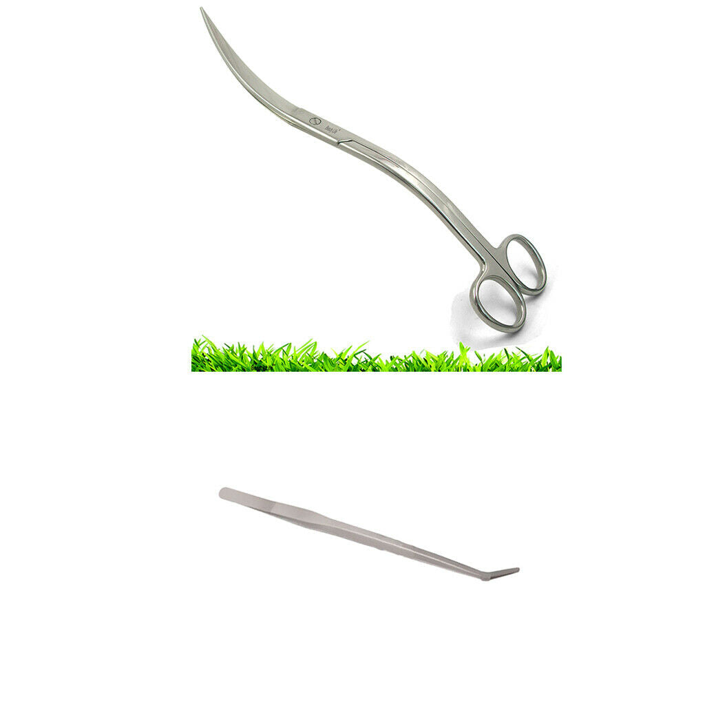 Blesiya Set of 2 Aquarium Live Tank Maintenance Curved Tweezers Scissors