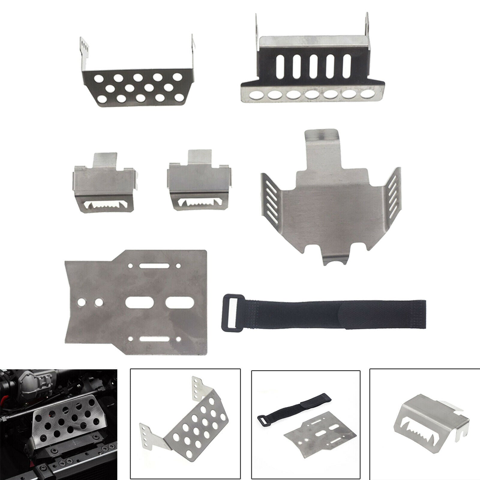 RC Metal Chassis Armors Guard Combo for 1/10 RC Rock Crawler Off-Road Car