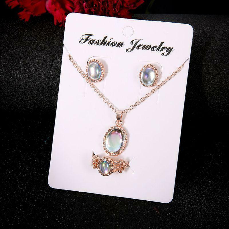 1 Set Women Jewelry Earrings Ring Necklace Pendant Stone For Gifts Wedding Party