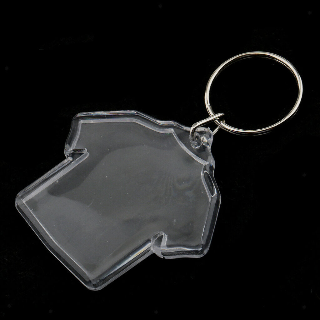 Clothes Shape Acrylic Photo Snap-in Key Chain - 5.0 X 5.5cm (Pack of 10)