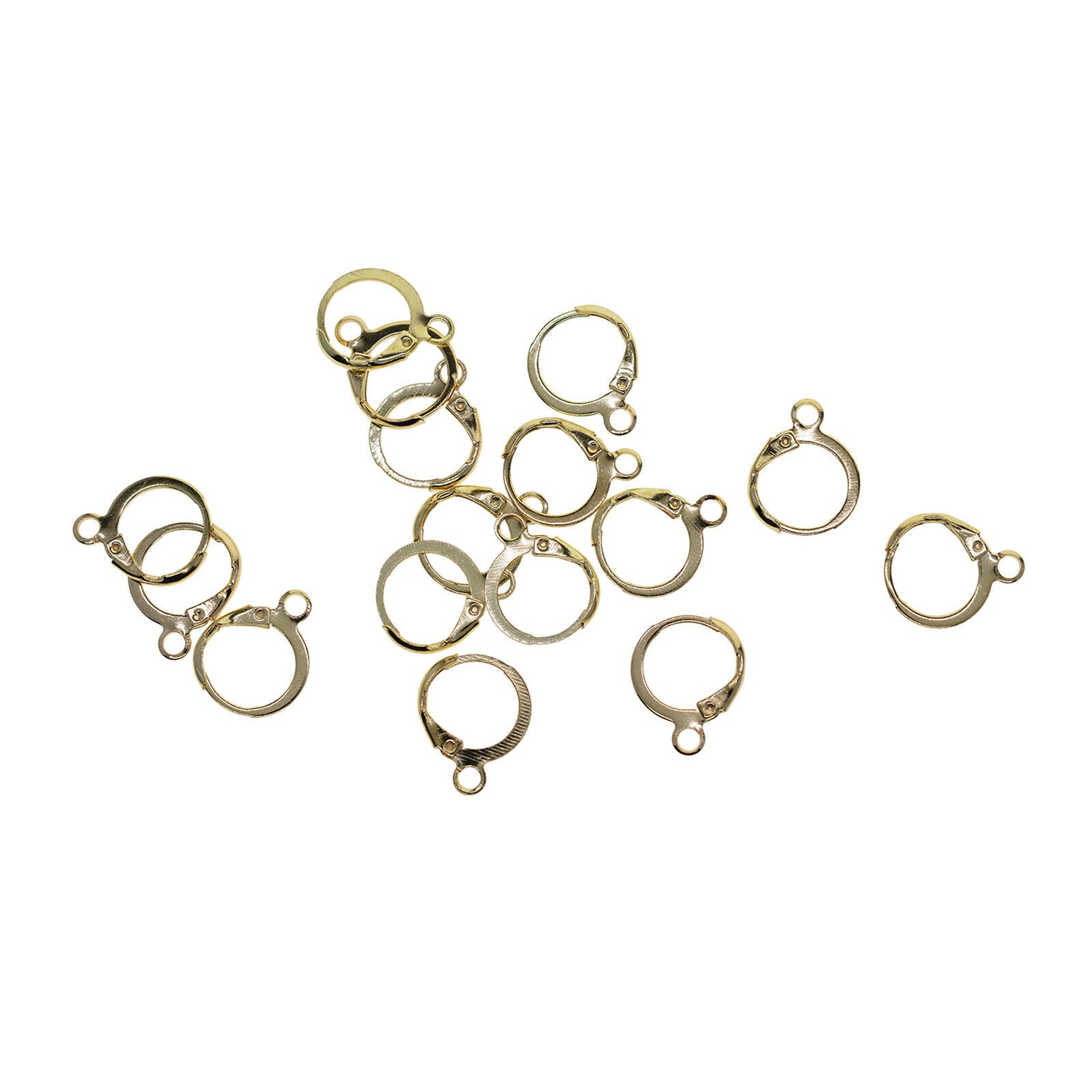 200Pcs Iron Lever Back Earring Hooks 12x15mm Girls Ladies Ear Wire Clip Charms