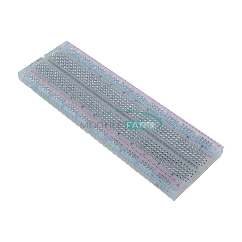 830-Tie Point MB102 Transparent Material Breadboard Solderless PCB For Arduino