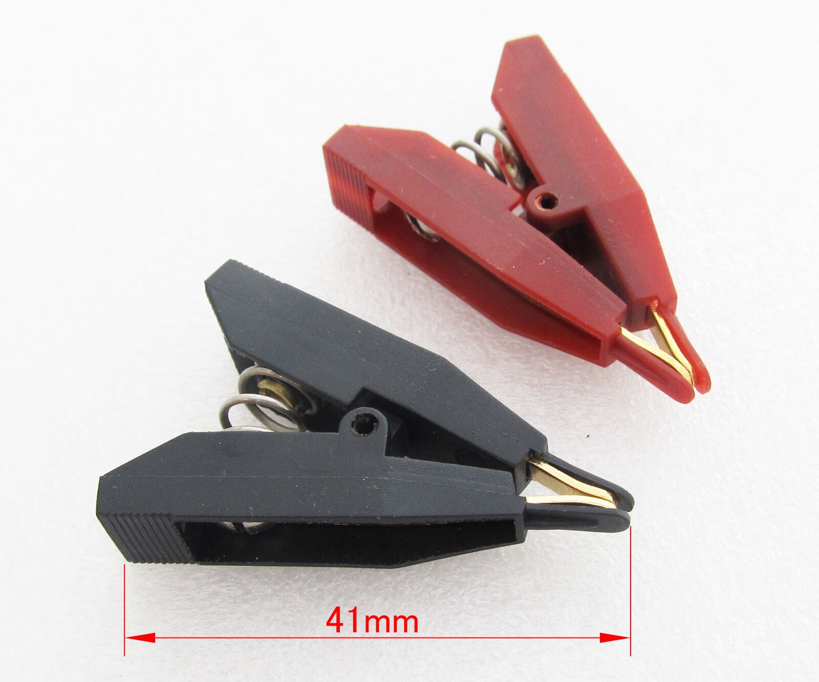 1pair New 2 Colors 41mm Copper Electric Kelvin Test Clip Screw fixed 10A 10amp