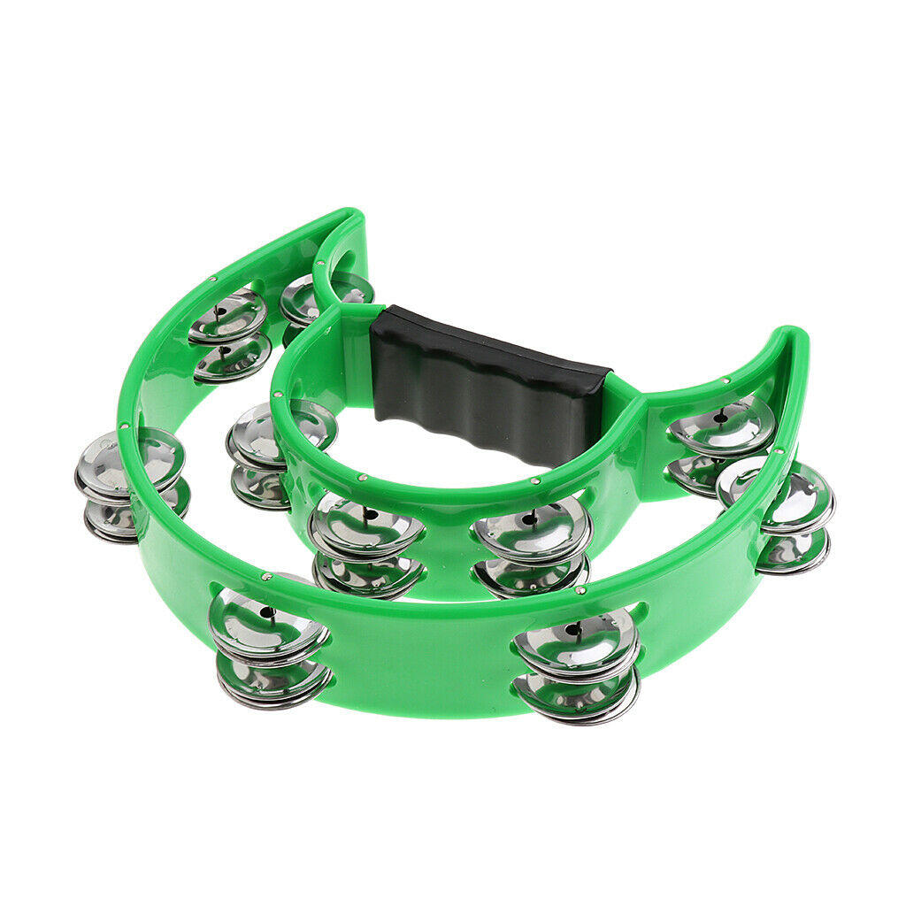 1 Piece Music Rattle Tambourine Handbell Shaker Musical Precussion Green