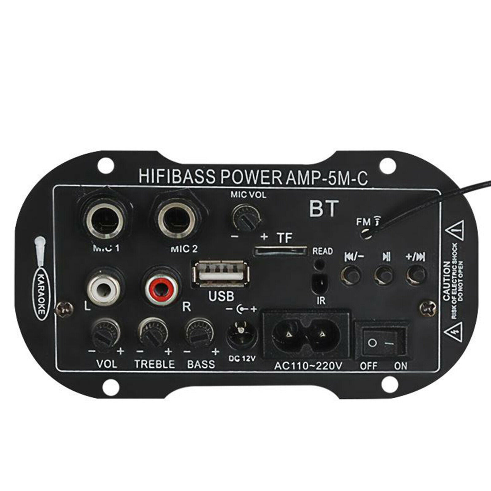 1x Bluetooth Amplifier Board 12V 220V Mono Stereo Sound High Power DIY USB TF