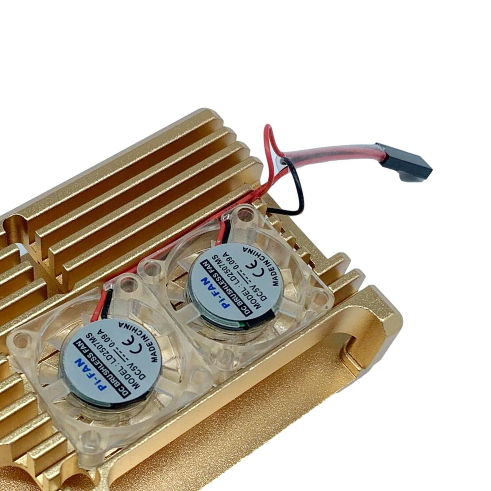 1 Set Metal Case Protection Cover with Dual Cooling Fan for Raspberry Pi 4 B
