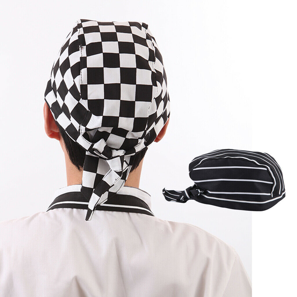 2x Chef Hat Kitchen Restaurant Hat for Restaurant Cooking Bandana Hat Head