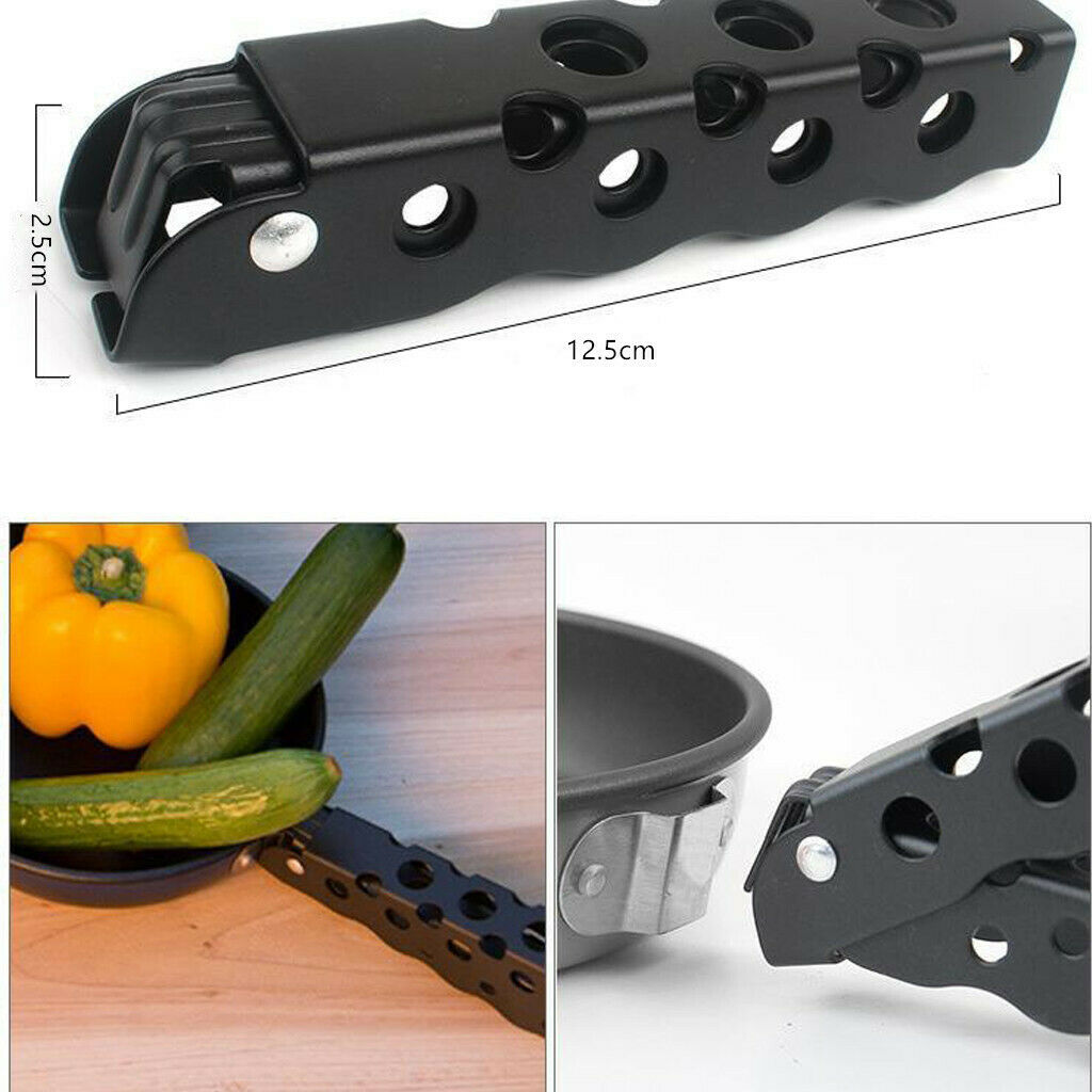 Camping Pot Pan Gripper Aluminum Pot Clamp Pan Handler Lifter Dark Gray
