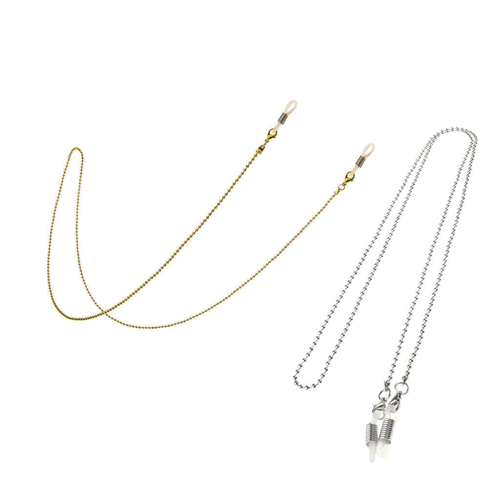 2pcs Bead Eyeglass Sunglasses Holder Glasses Retainer Cord Chain String