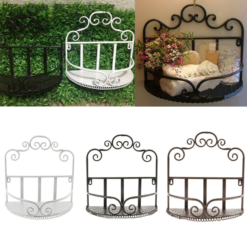 Kitchen Storage Basket Shower Holder Wall Hanging Shelf Organizer White