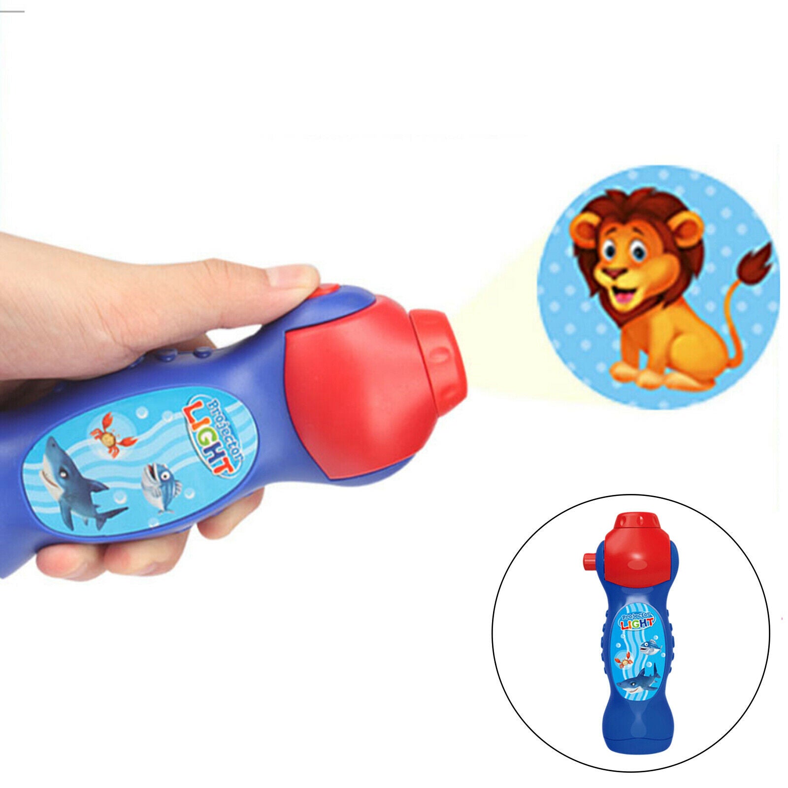 Kids Baby Animal Pattern Torch Projector Flashlight Bedtime Story Toys Gift