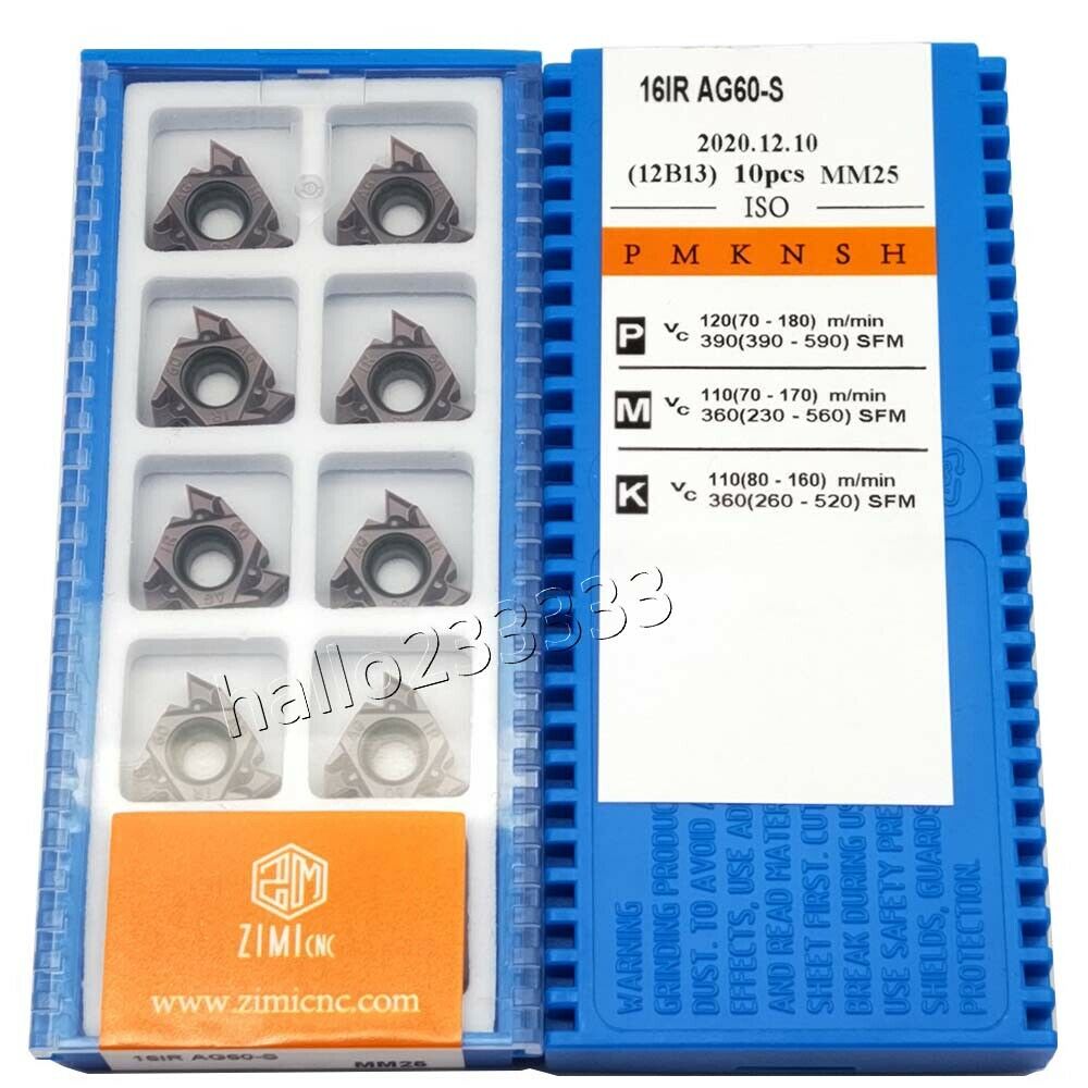 3/8''16IR AG60 16IR AG60-S MM25 carbide Threading Insert For SNR holde For steel