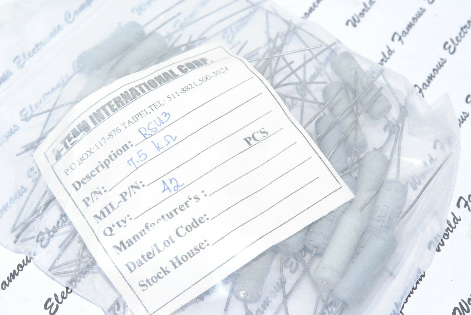 1pcs - RSU3 75R 3W 5% Wire Wound Resistor