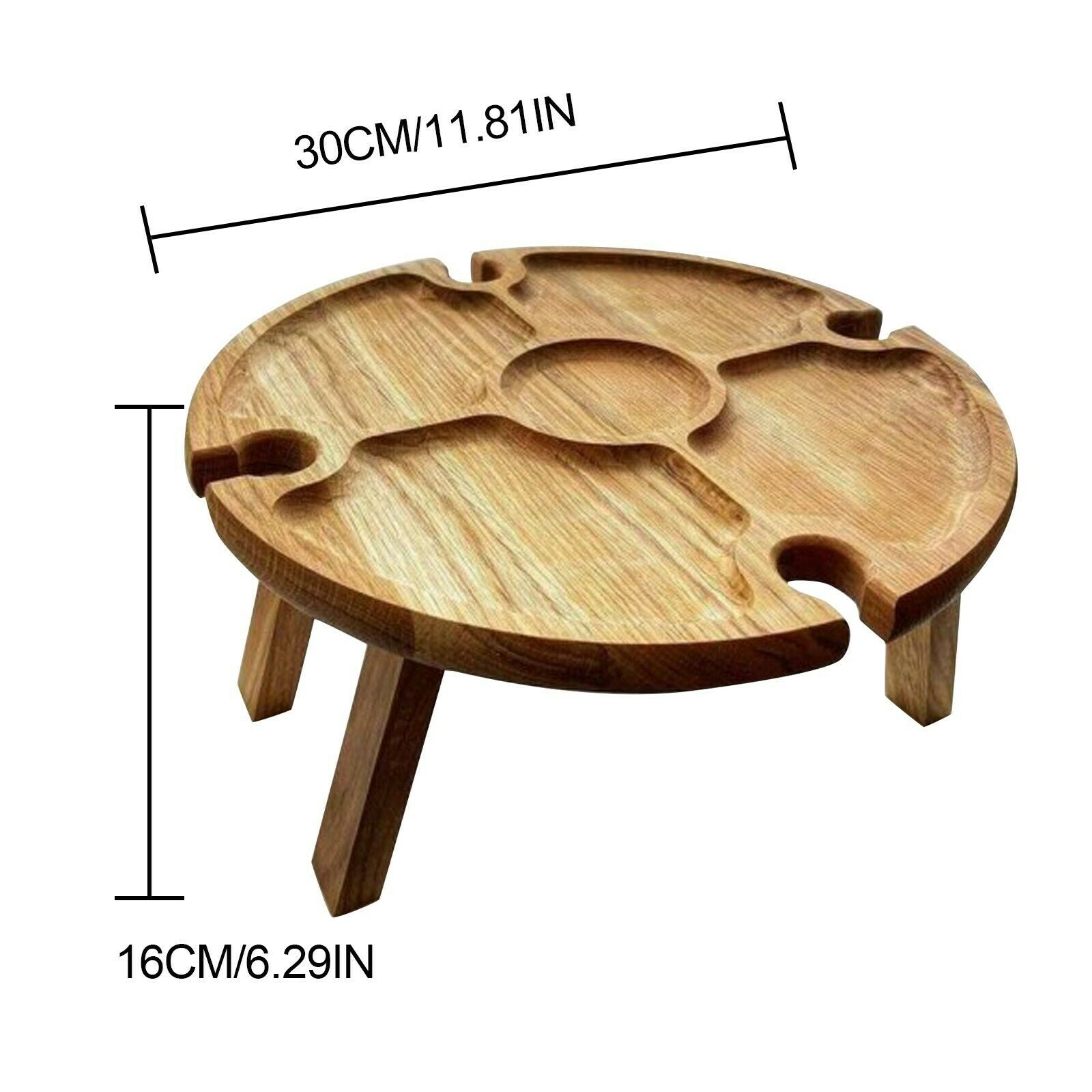 Wooden Outdoor Folding Picnic-Table With Glass Holder 2 In 1 Wine Glass Rack
