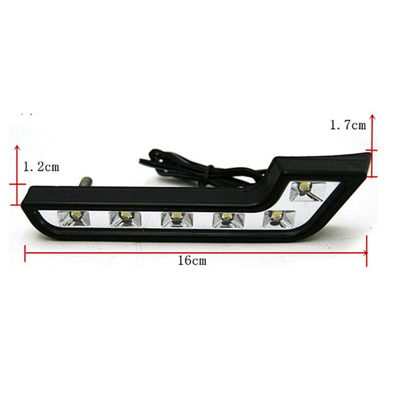 2x Bright 6LED Super White Car Driving Lamp Fog 12V DRL Daytime Running Light BD