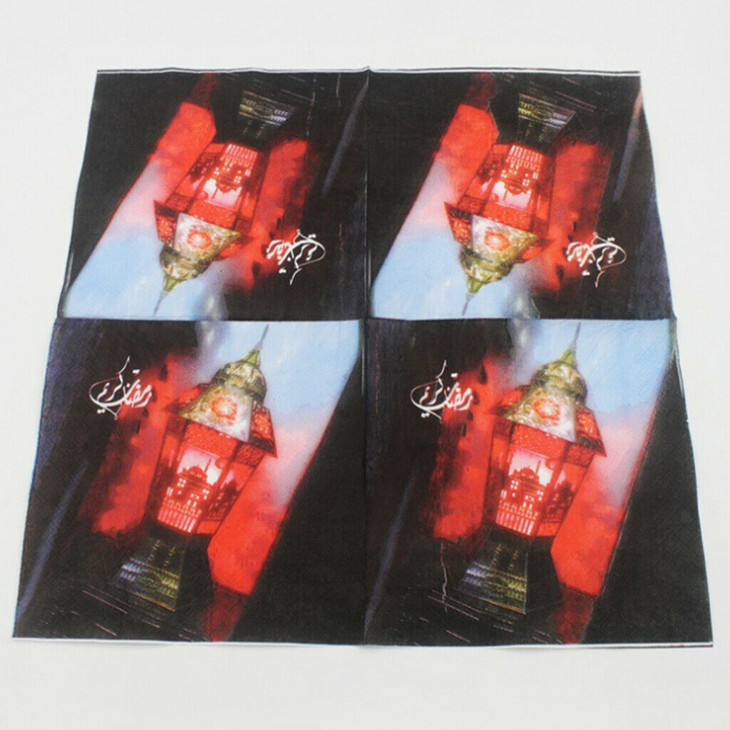 20 Pieces Paper Napkins Colorful Serviettes Islamic Muslim Holiday Decor