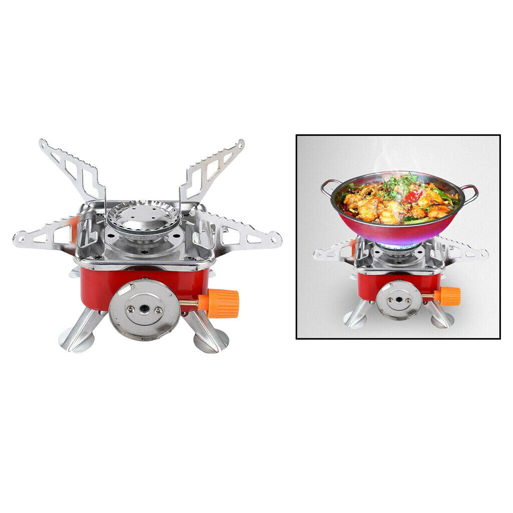 Square Camping Gas Stove Cookout Folding Butane Burner  Travel Stove
