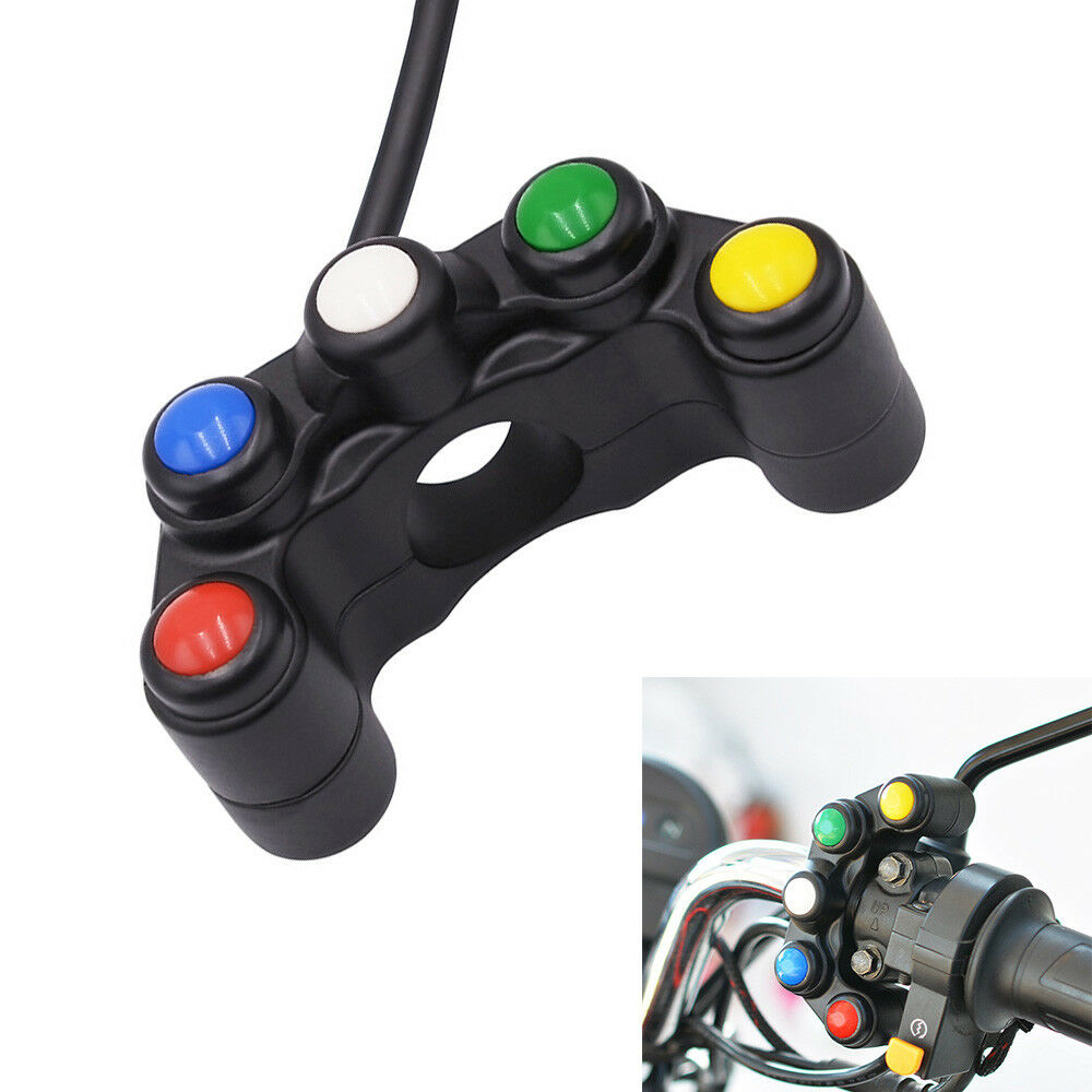 5 Button Universal Motorbike Quad ATV Switch Unit 22mm Handlebar Lights Horn