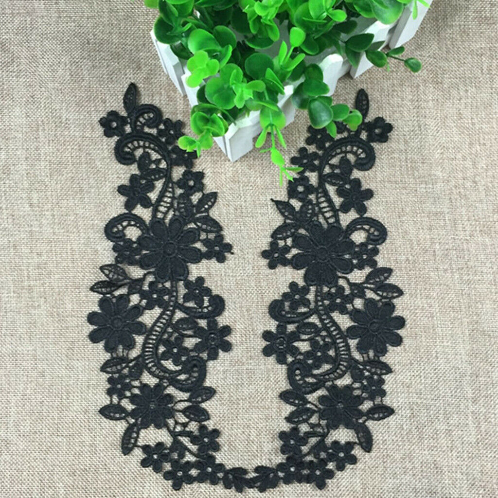 4Pcs DIY Floral Lace Applique Embroidered Bridal Patch Motif Costumes Crafts