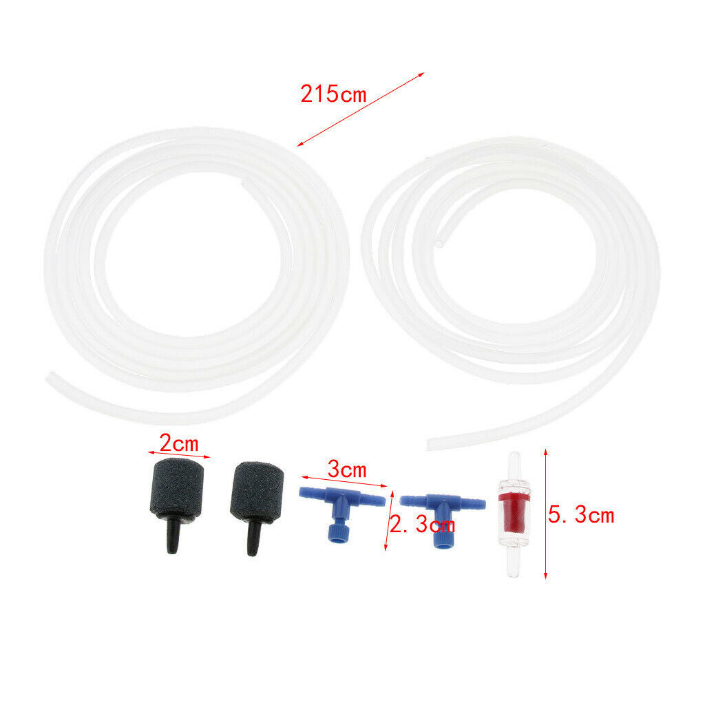 Blesiya 2x Aquarium   Tank Air Pump Oxygen Pipe and Accessories Kit
