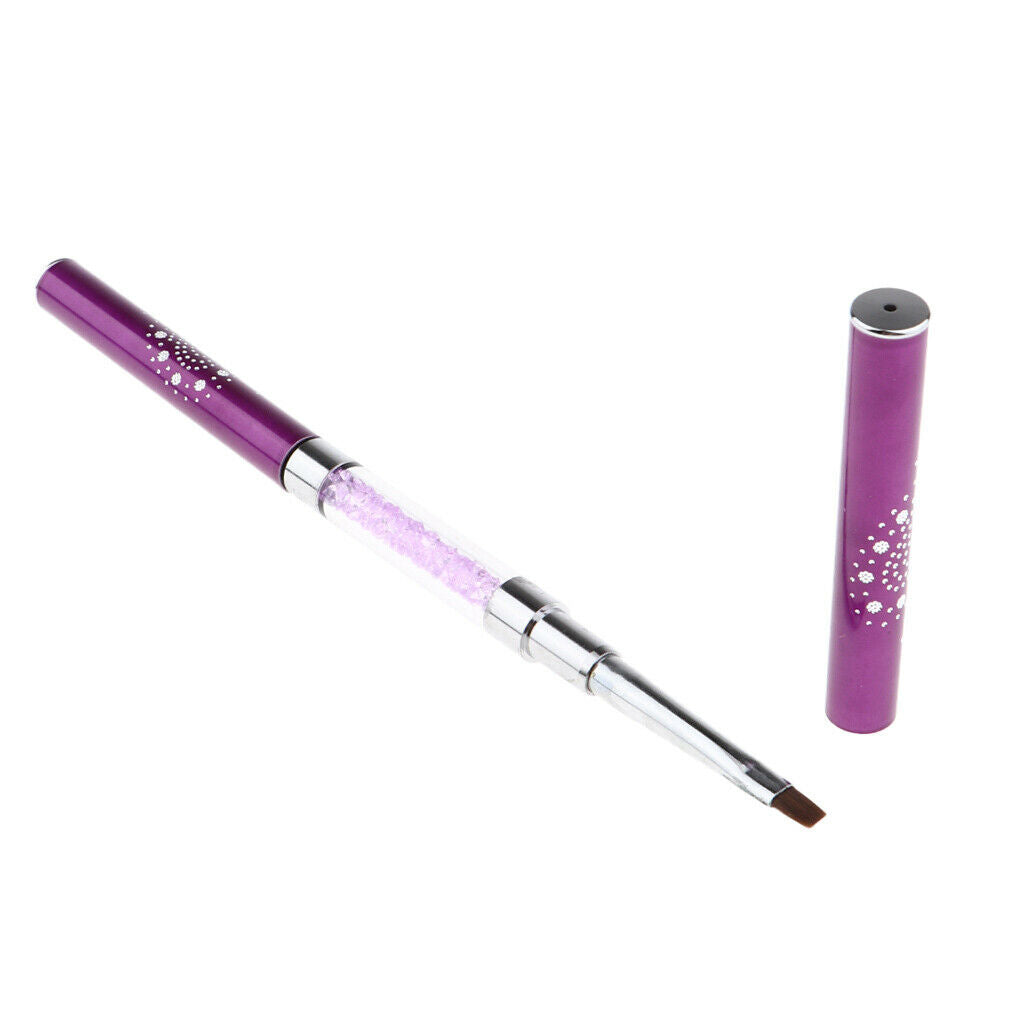 Dual Sides Nail Brush UV Gel Polish Drawing Liner Painting Pen Purple Shank