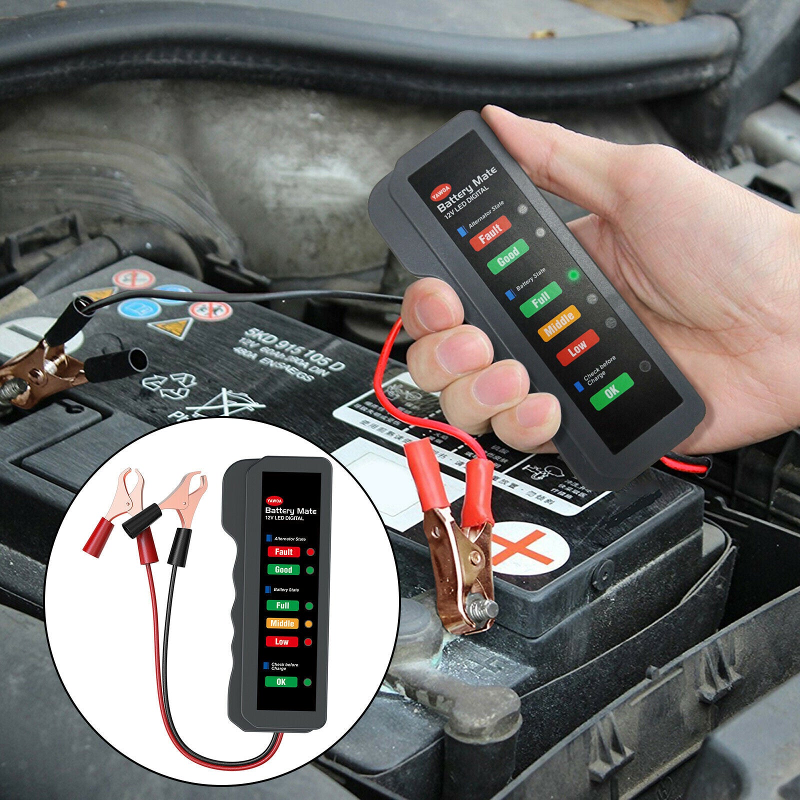 Auto 12V Battery Load Tester Alternator Analyzer Car Diagnostic Test Tool