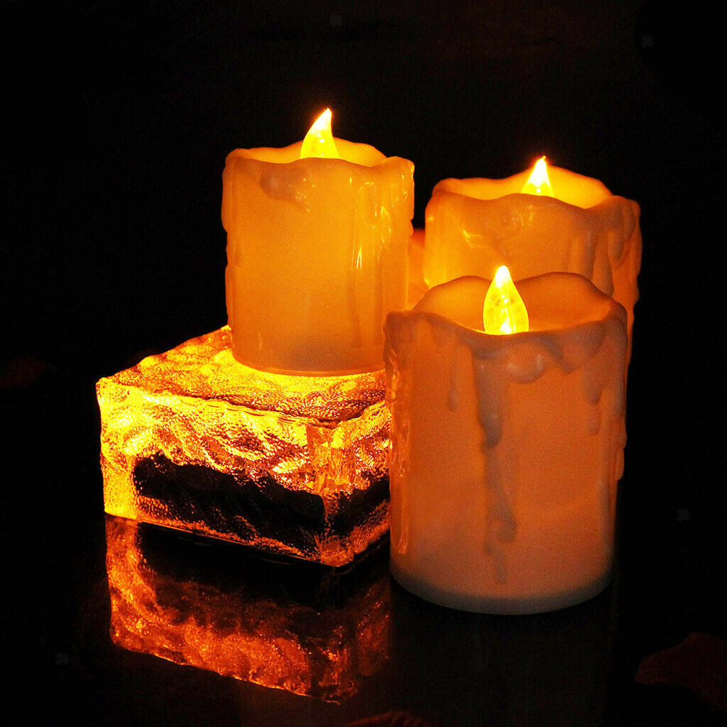 Set of 3PCS Battery Powered LED Candles Decorative Tea Light Romantic Decor