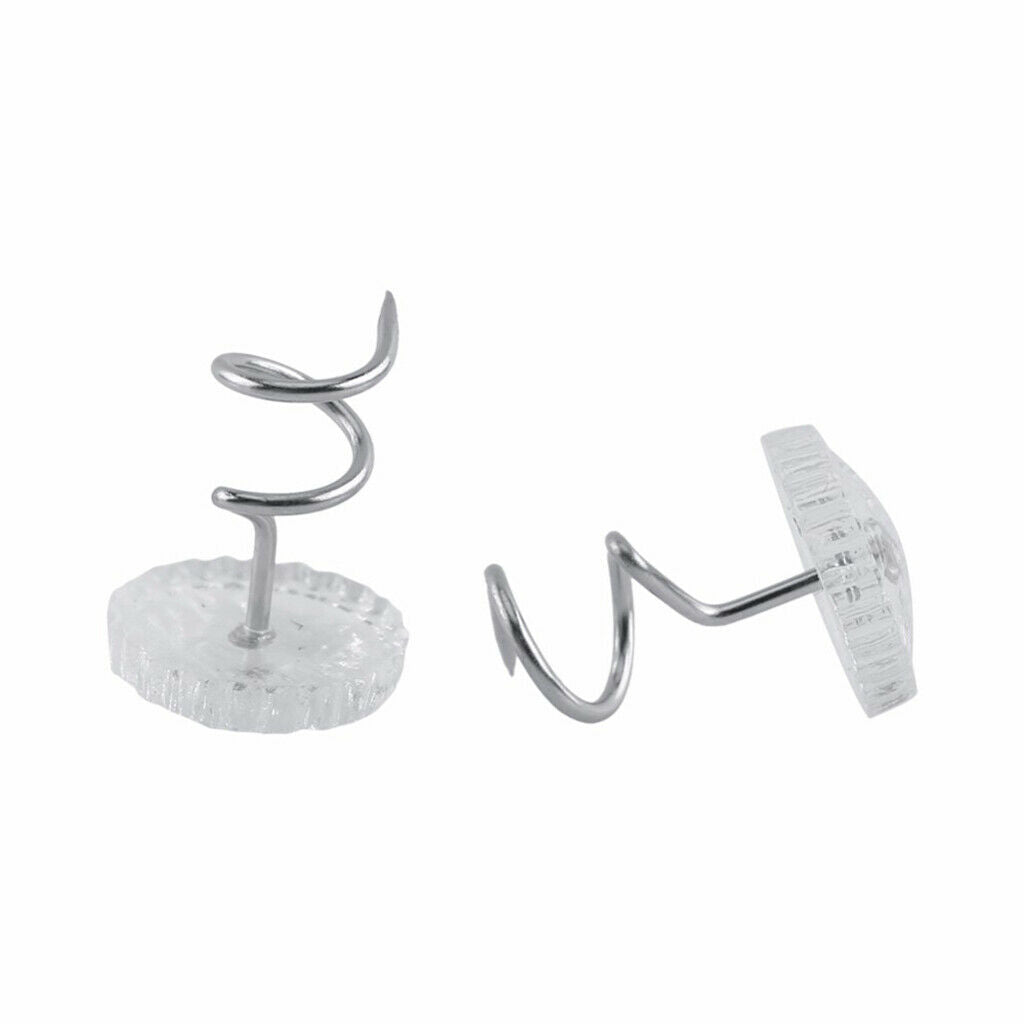 50Pcs Spiral Screw Bedskirt Pins Twist Push Pins For Home Upholstery _S