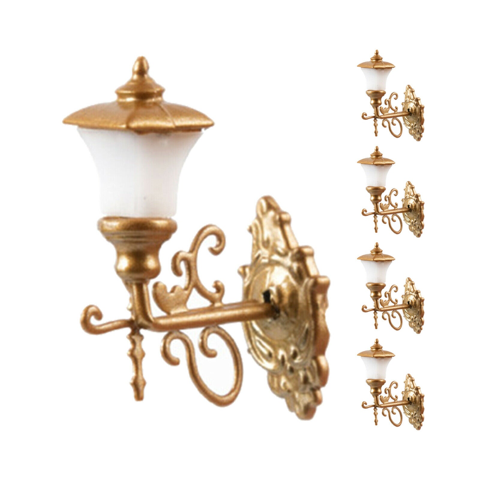 5pcs 1:87 HO Scale Wall Lights Garden Micro Building Architecture Golden