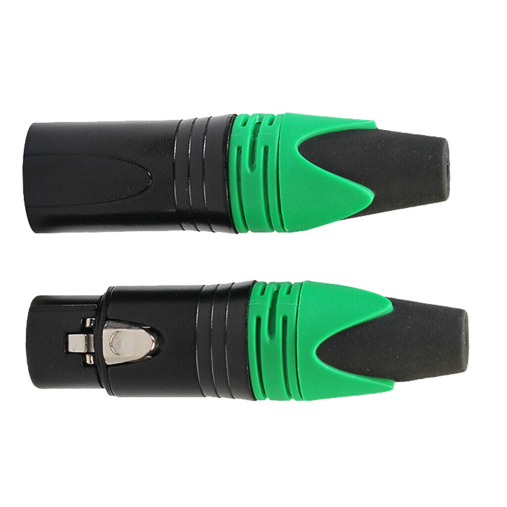 3 Pin XLR Connectors Male and Female Microphone Mic Cable Adapter Green