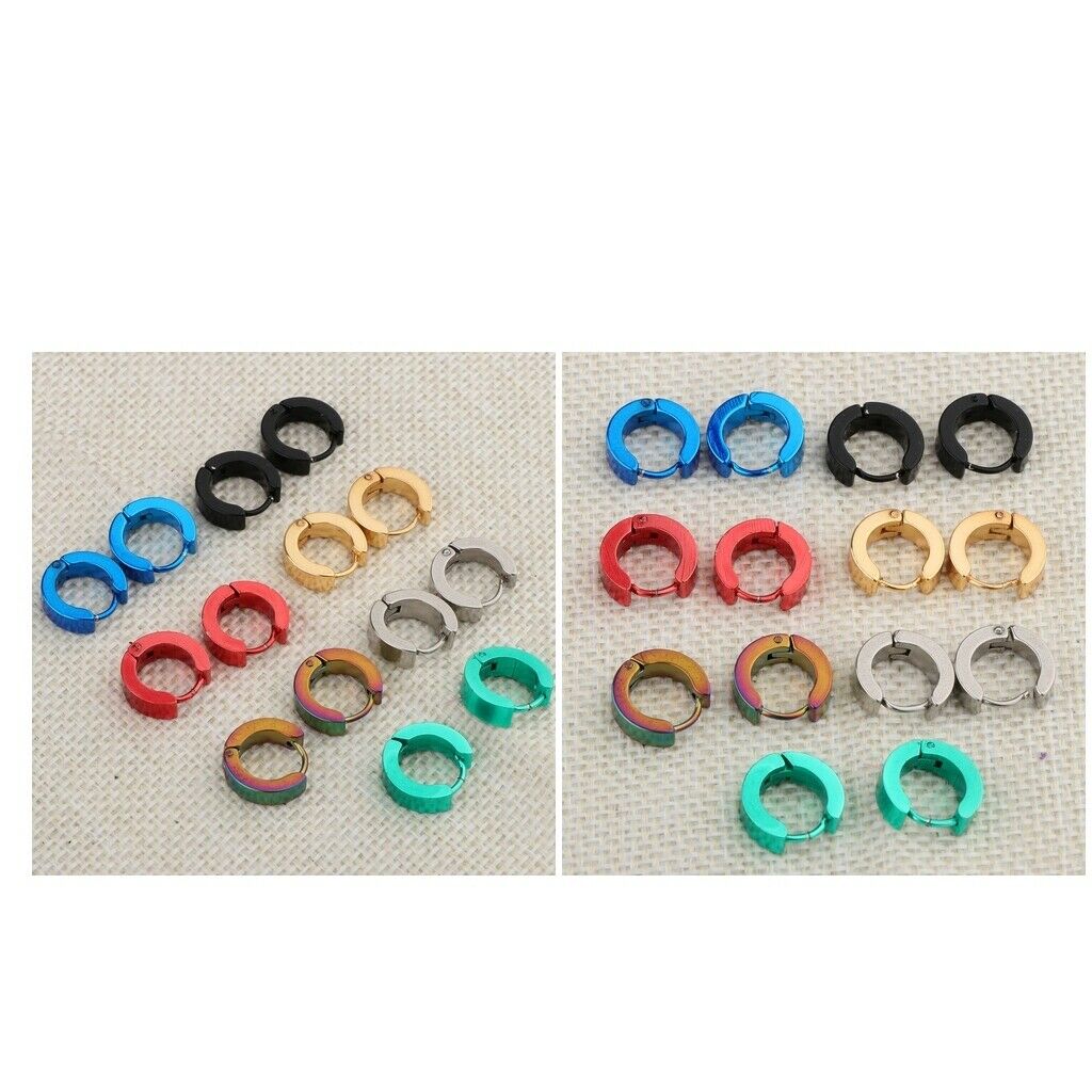 14 Pairs Stainless Steel Women Huggie Hoop Earrings for Men  Ear Piercings